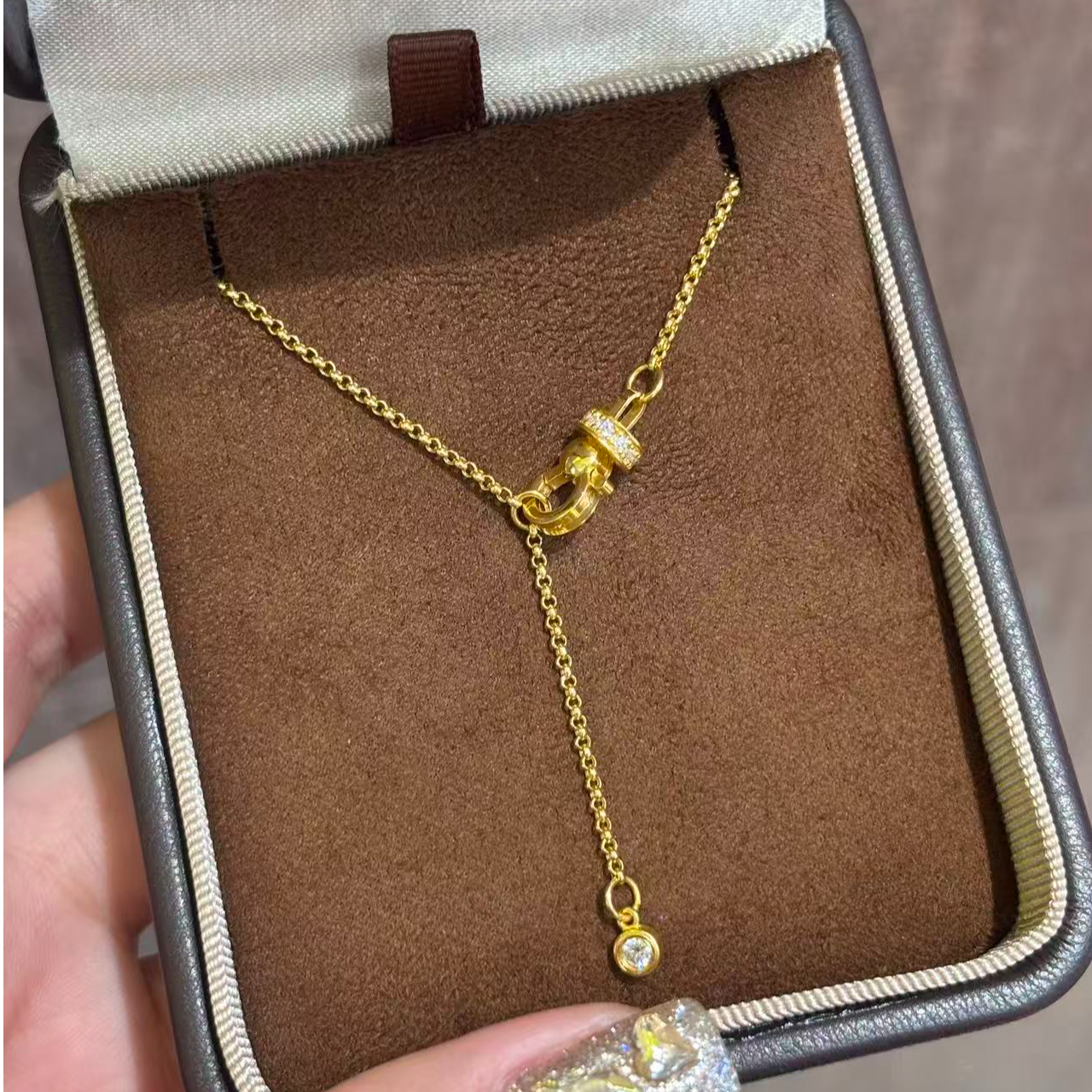 【伟新源】足金999 镶嵌工艺 百搭个性 泡泡万能链（附加100）可调节