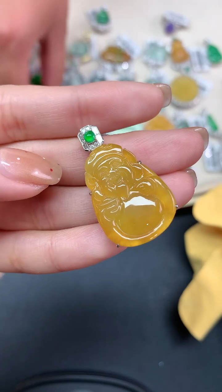 【闪购商品】翡翠吊坠(不含链)18K金镶嵌吊坠A466|18000