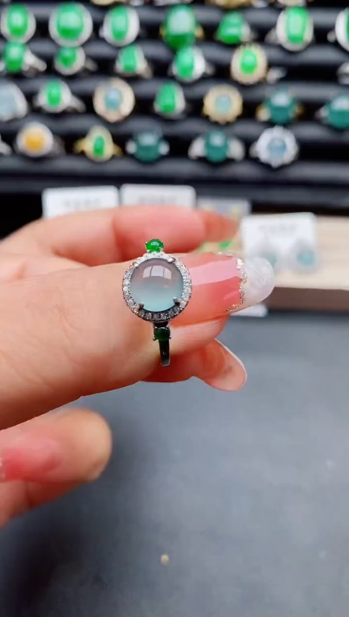 【闪购商品】翡翠戒指银S925镶嵌05800