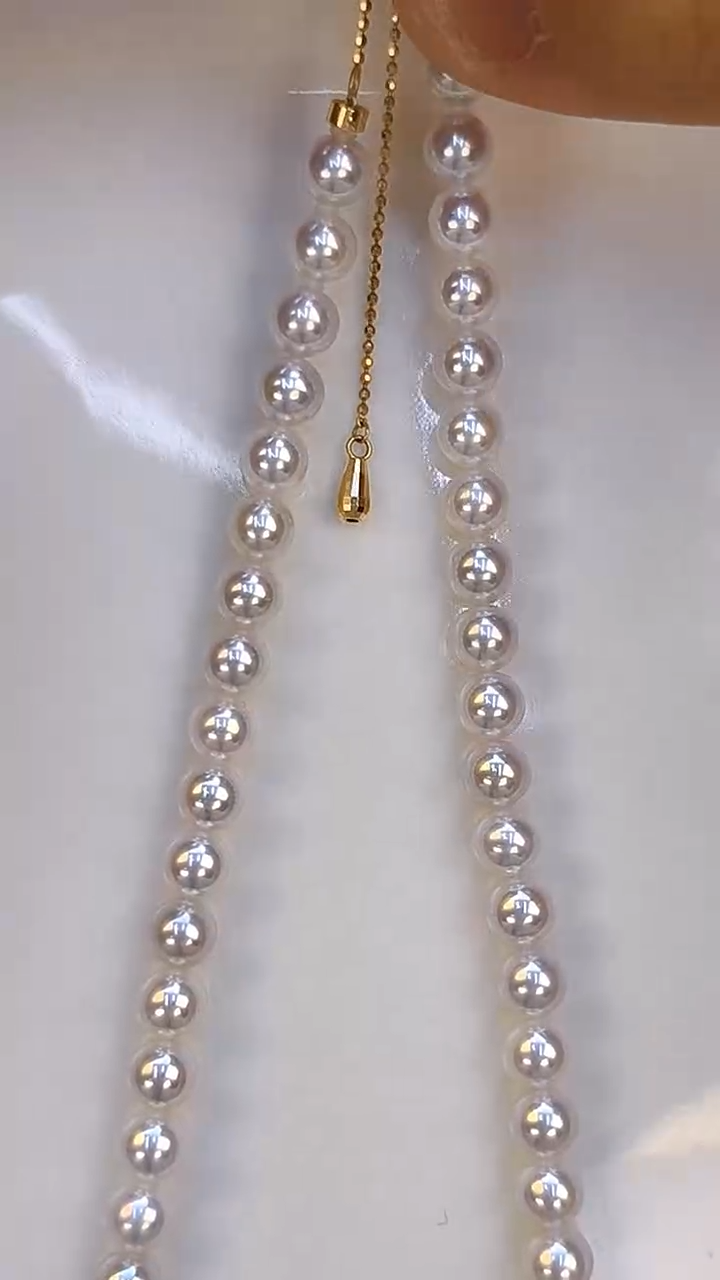 项链18K金镶嵌淡水珍珠5.5-6