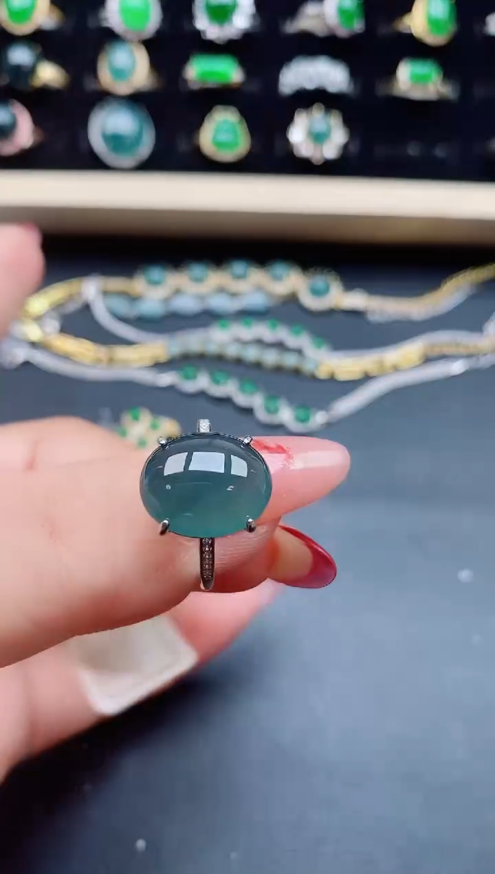 【闪购商品】翡翠戒指银S925镶嵌805580