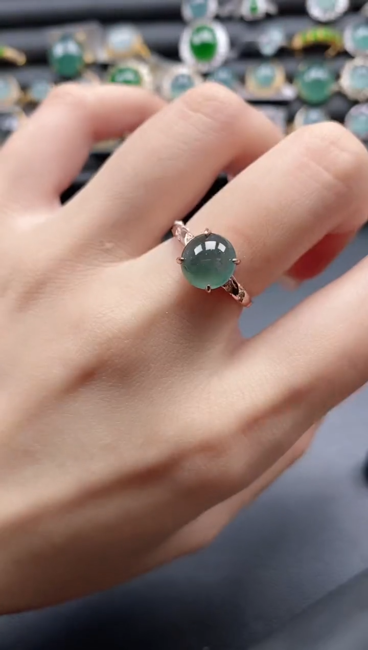 【闪购商品】翡翠戒指银S925镶嵌111111