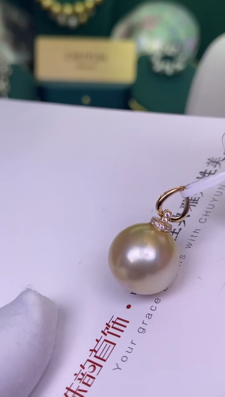 海水珍珠18K金镶嵌颈饰1