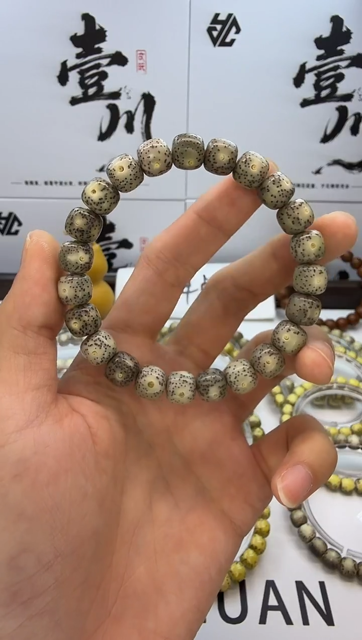 手串星月菩提10/9 冰糖 星点货  带眼留白 同枝果 C20