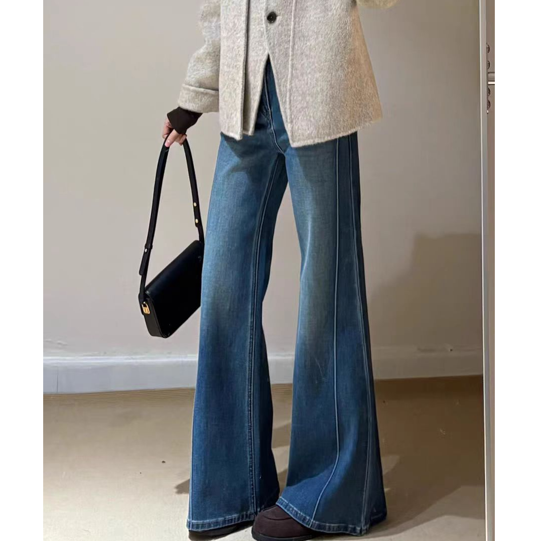 2026新款高腰显瘦不贴腿马蹄喇叭裤胖MM必入款遮肉