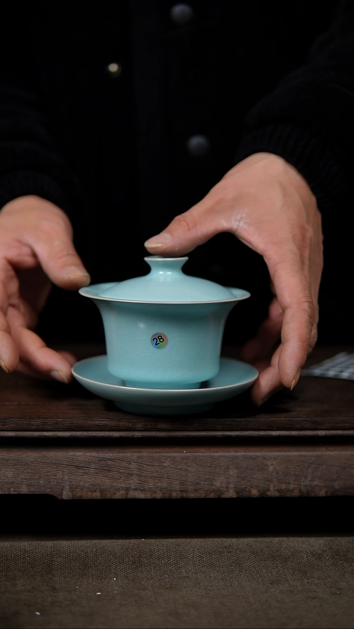 【闪购商品】杯仿古宋臻纯手工三才马蹄盖碗瑕28