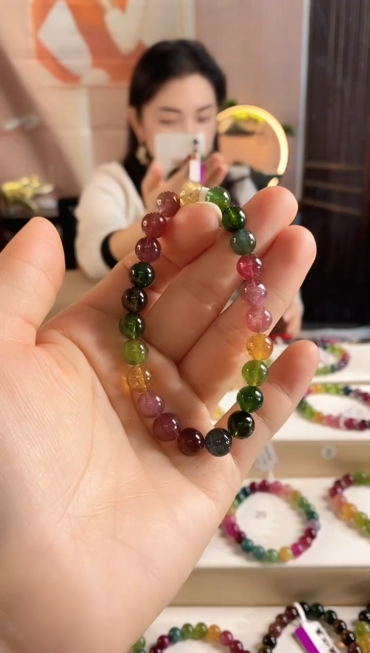 未镶嵌手链碧玺G2148单圈颜色微差发1