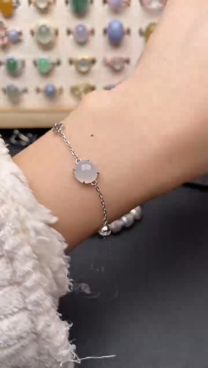 【闪购商品】翡翠戒指银S925镶嵌一物一证一礼盒