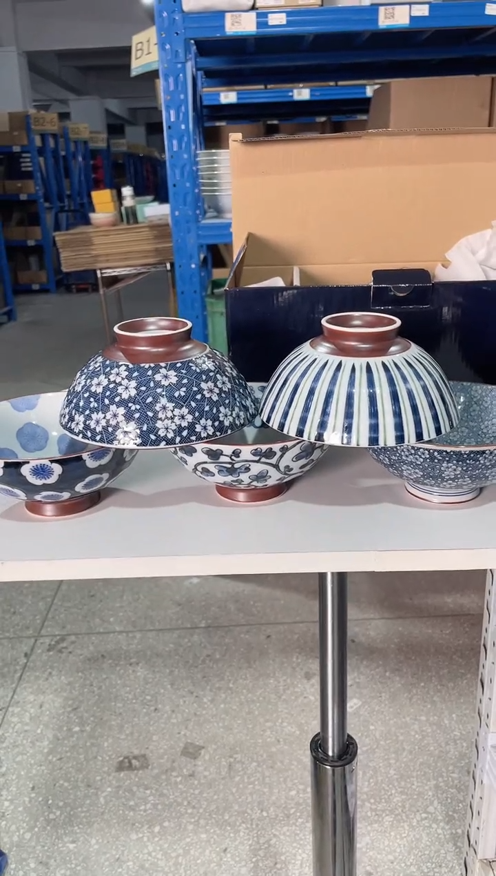 陶瓷高脚碗五件套5.5英寸