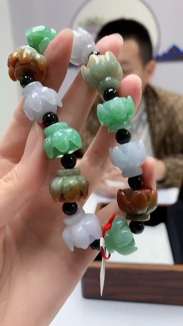 【闪购商品】定制翡翠未镶嵌4812zm-毛货手串116