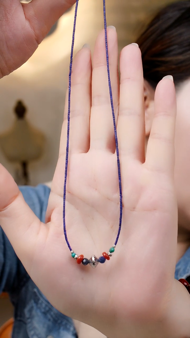 无吊坠925银98 青金项链设计款925纯银