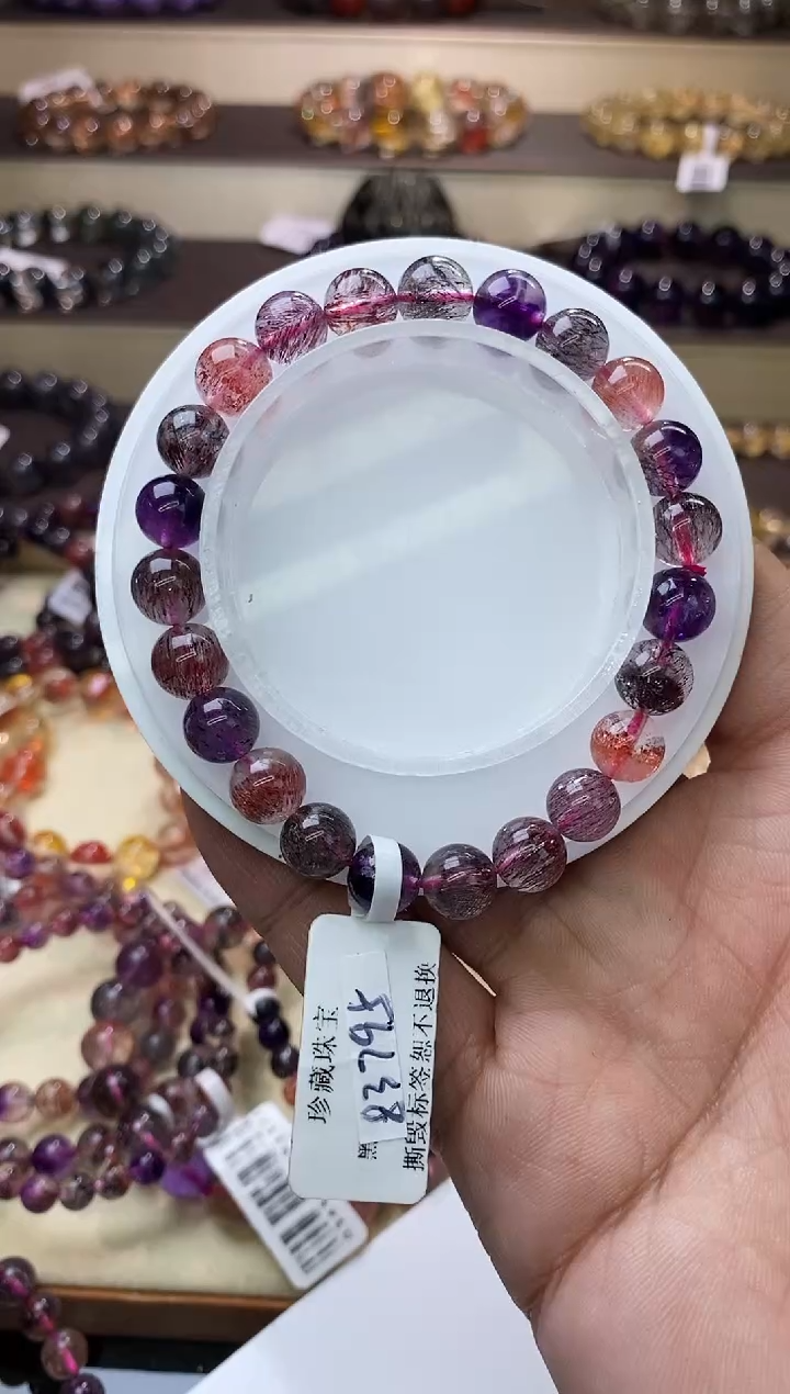 【闪购商品】水晶手链未镶嵌黑加仑超七单圈8m+