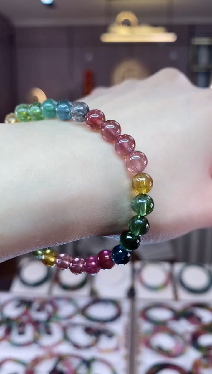 【闪购商品】碧玺单圈手串6mm+未镶嵌一物一证dan