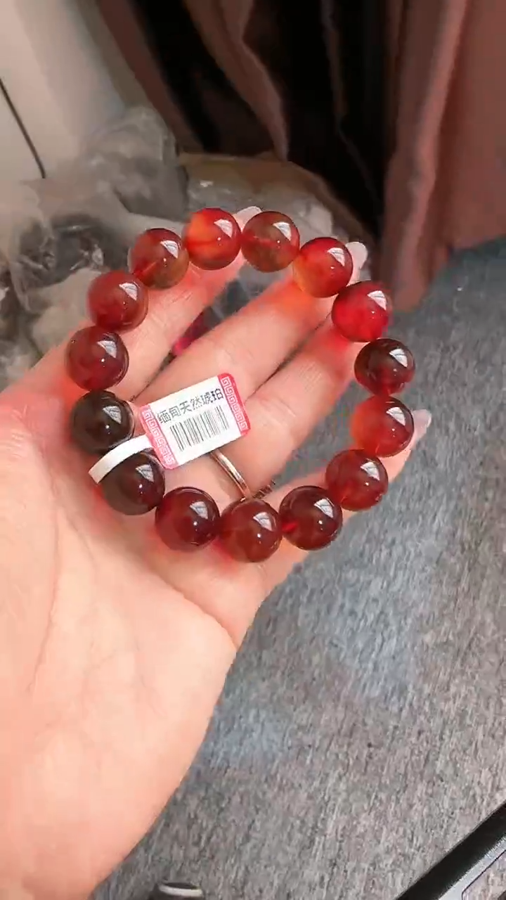 【闪购商品】琥珀手链未镶嵌规格14血珀手串#51