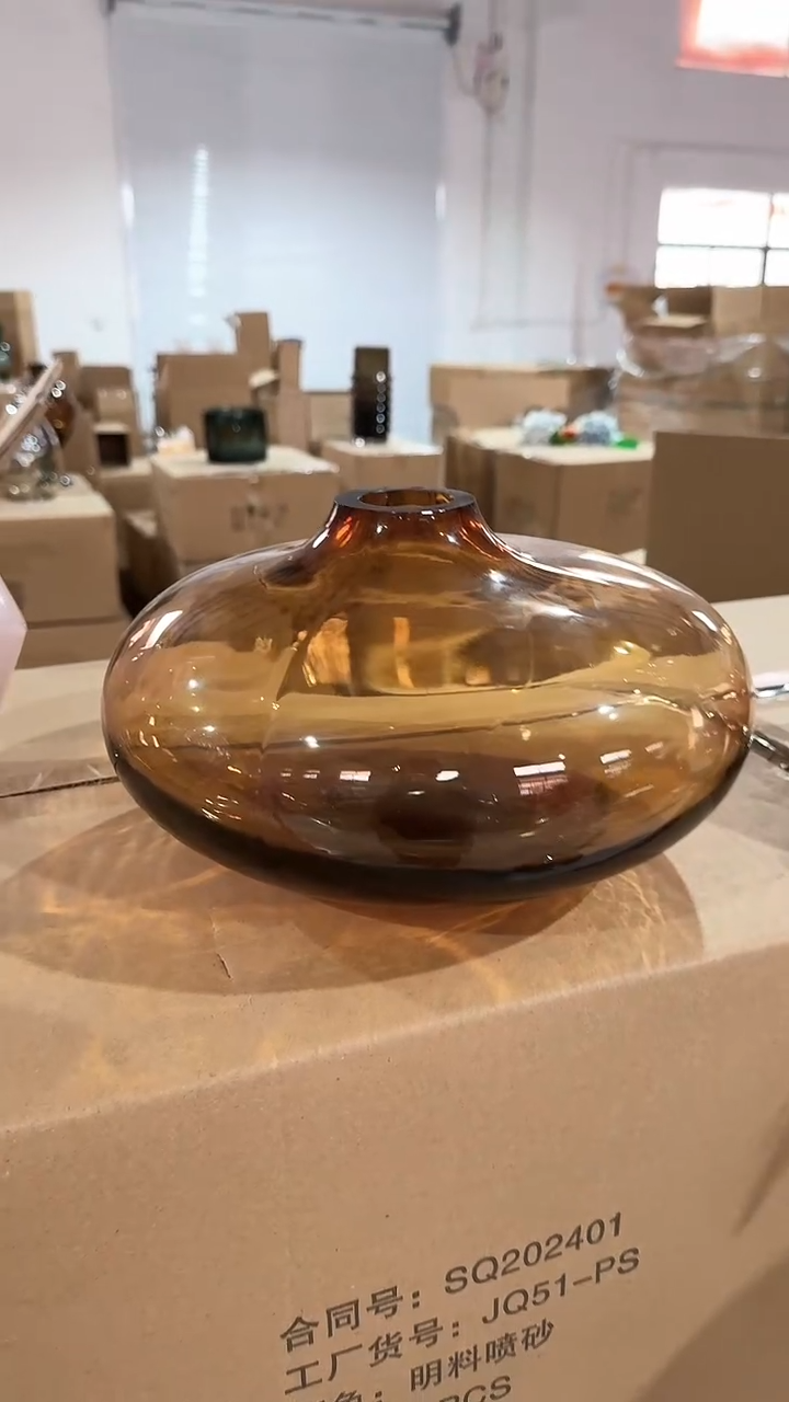 【闪购商品】玻璃琥珀扁瓶