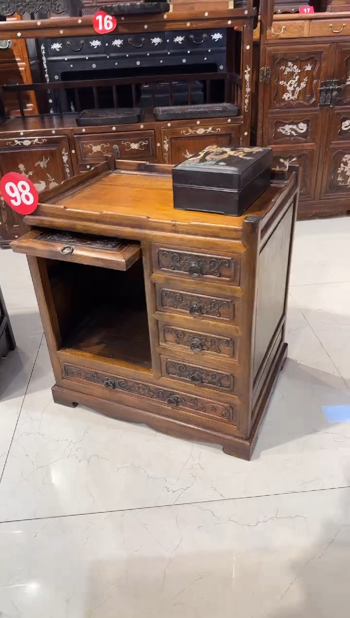 【闪购商品】木木艺缅花雕刻多宝柜1280.88