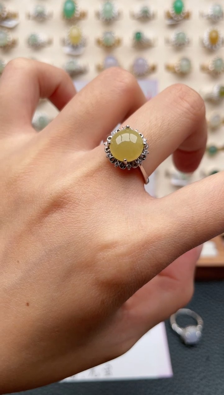 【闪购商品】翡翠银S925镶嵌戒指1111