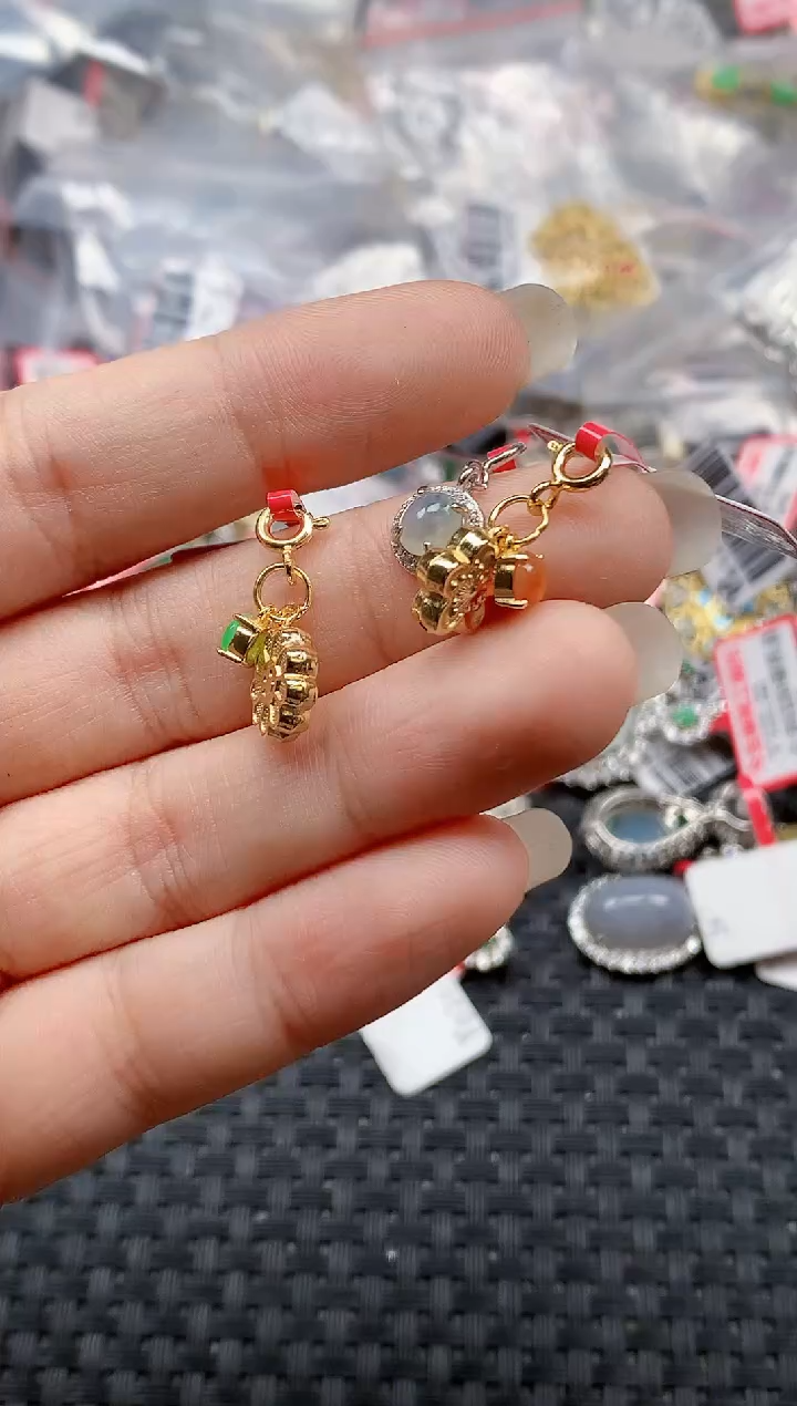 银S925镶嵌戒指翡翠天然A货缅甸翡翠