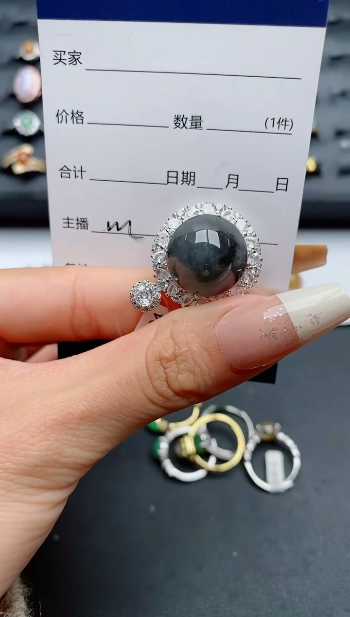 【闪购商品】翡翠戒指银S925镶嵌...............