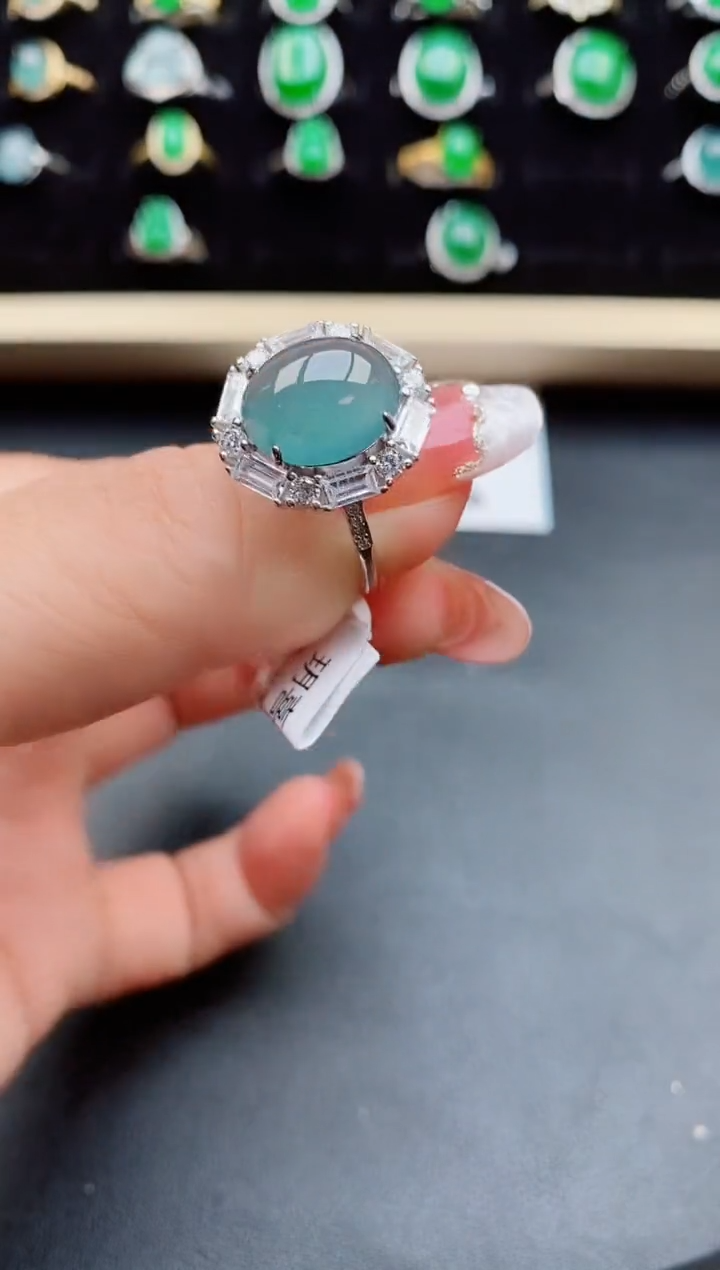 【闪购商品】翡翠戒指银S925镶嵌80800