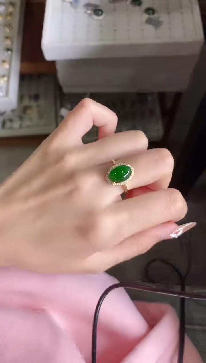 【闪购商品】翡翠戒指银S925镶嵌51151