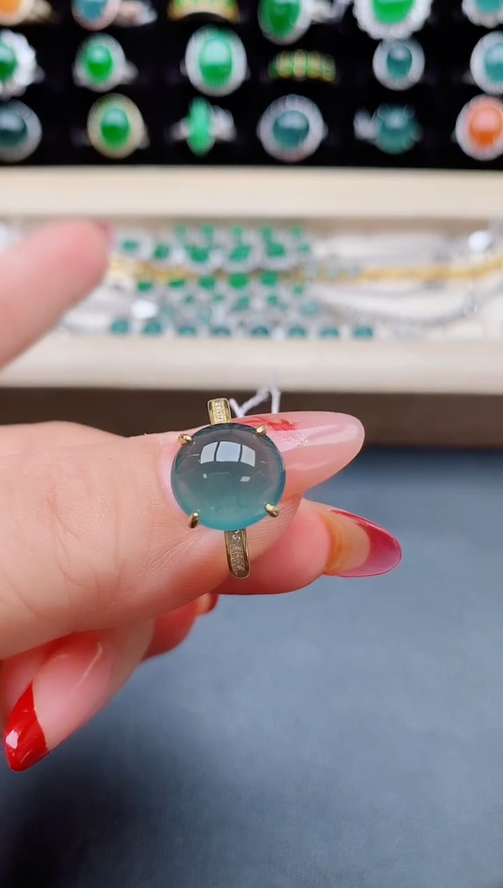 【闪购商品】翡翠戒指银S925镶嵌321312