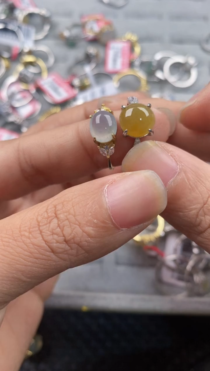 银S925镶嵌戒指翡翠1111----10