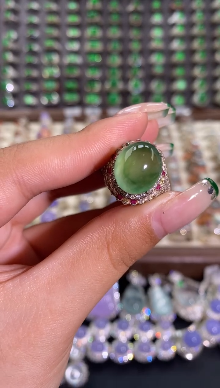 未镶嵌戒指翡翠天然缅甸A货翡翠未镶嵌 粉丝福利