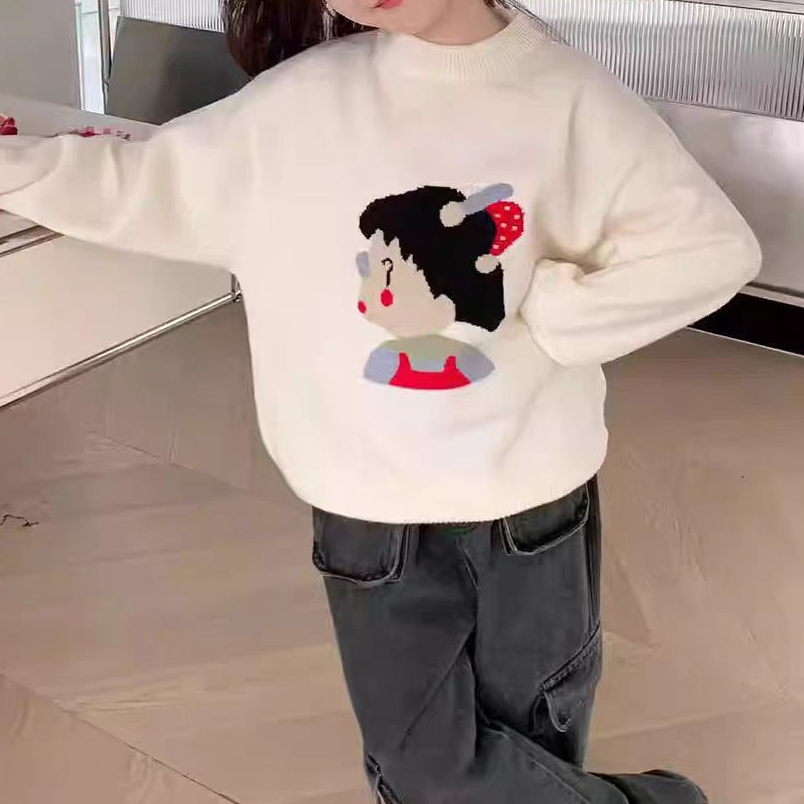 女童长袖高领毛衣打底针织衫0611