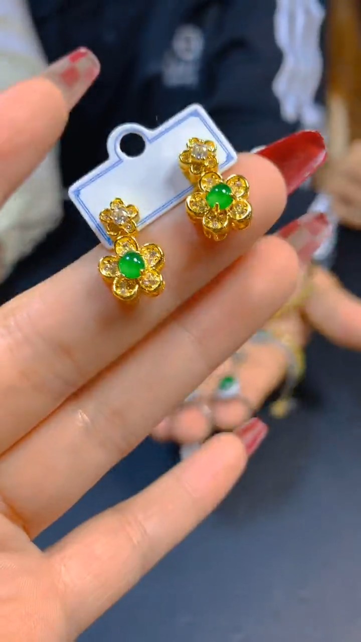 【闪购商品】翡翠耳饰未镶嵌0447817947多样性发一