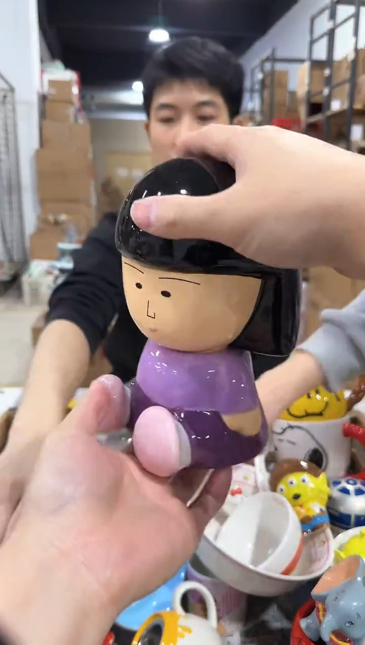 瓷片野口火锅罐摆件