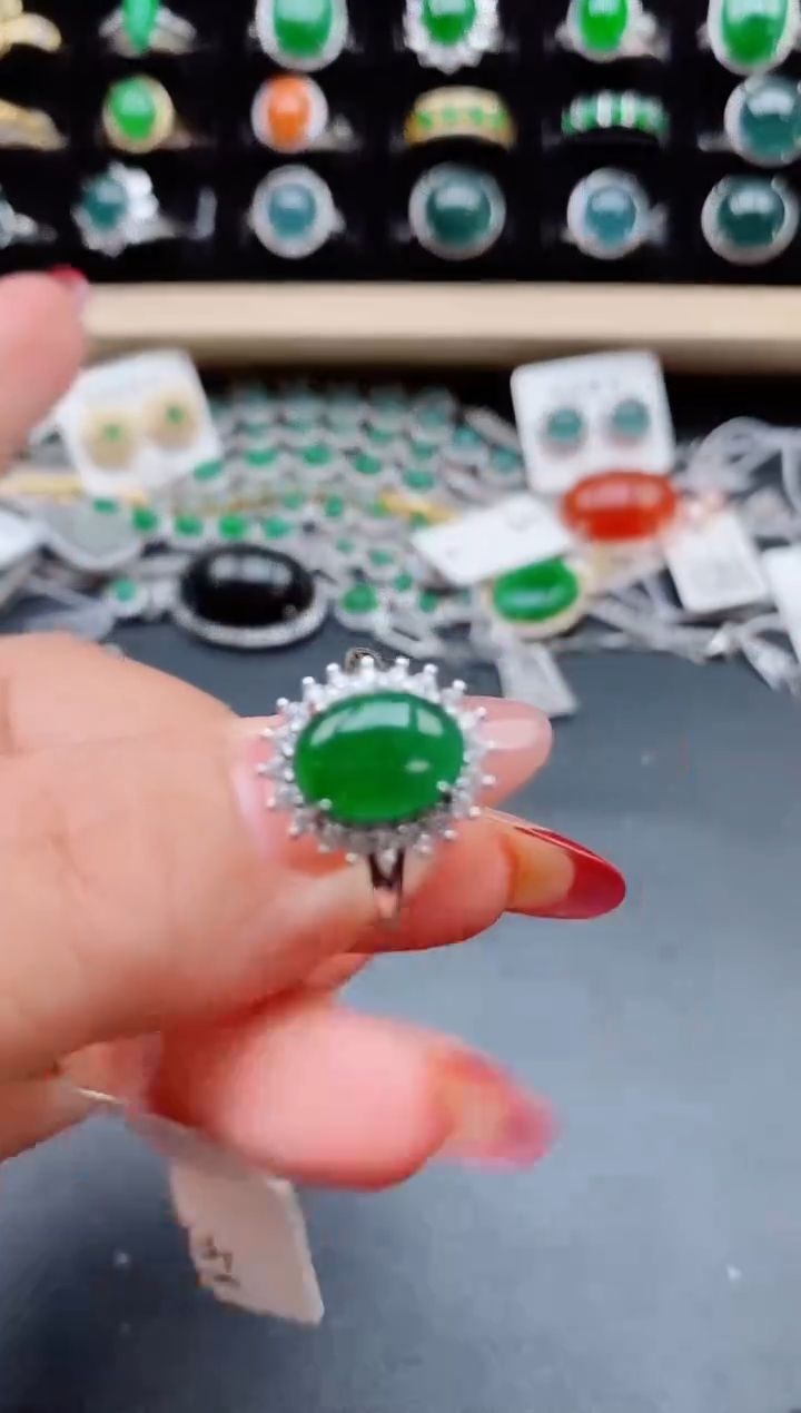 【闪购商品】翡翠戒指银S925镶嵌321321