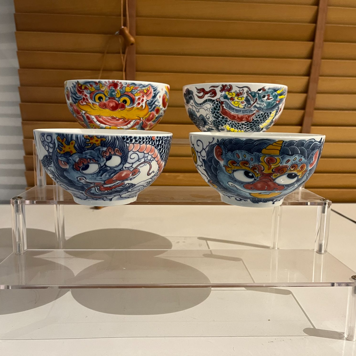 拙明院  国风国潮四神兽米饭碗（4.5英寸，4个装）