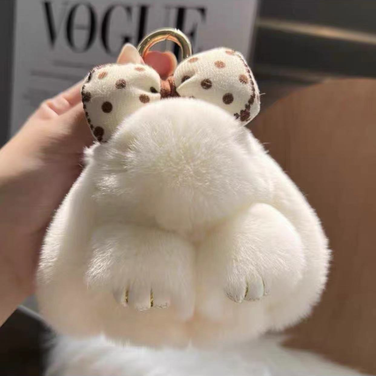 宇之媛 蝴蝶结兔兔  兔毛挂件   包包挂件 钥匙挂件 高档礼品 313