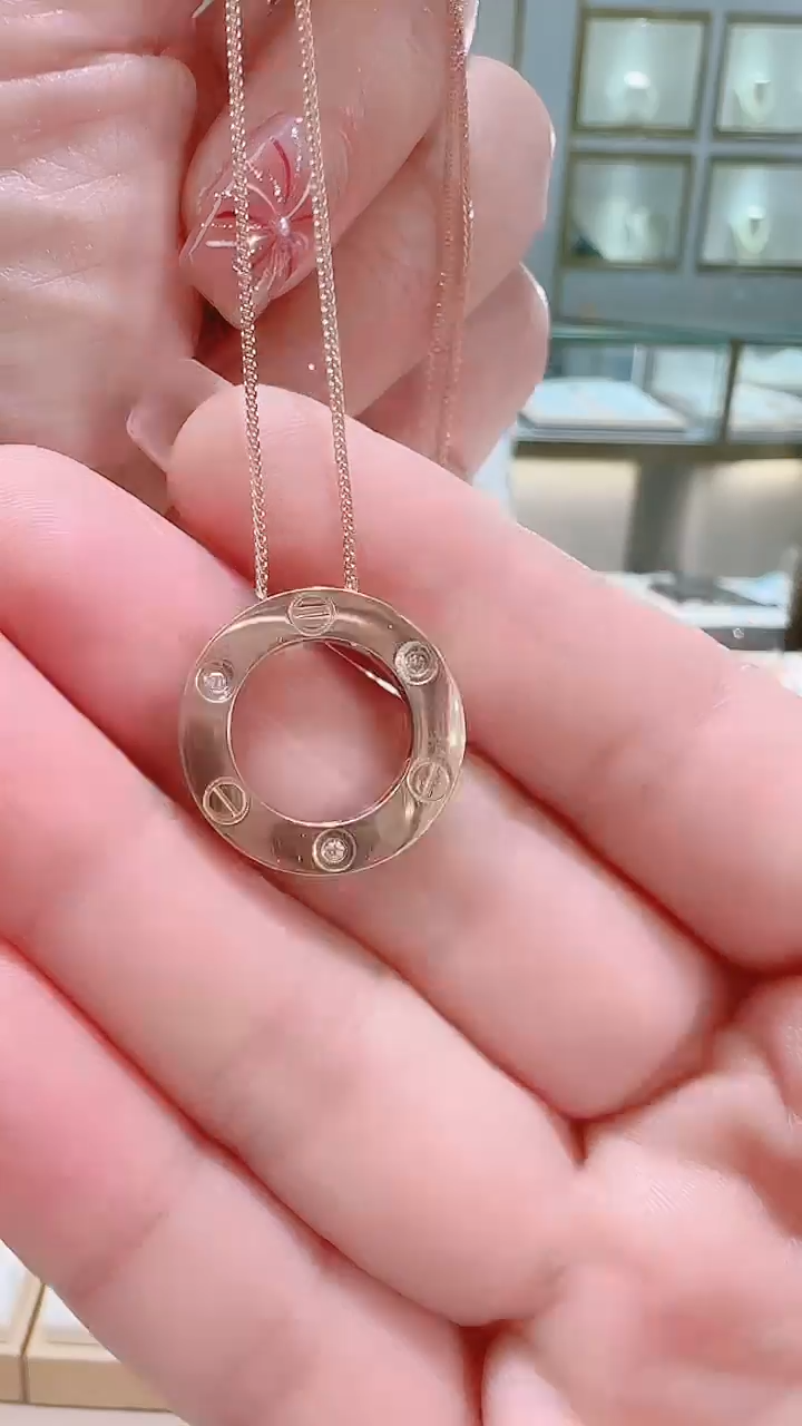 【闪购商品】钻石套链18K金镶嵌套链20mm