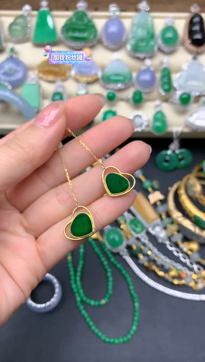 【闪购商品】翡翠耳饰18K金镶嵌351-中国好珍宝