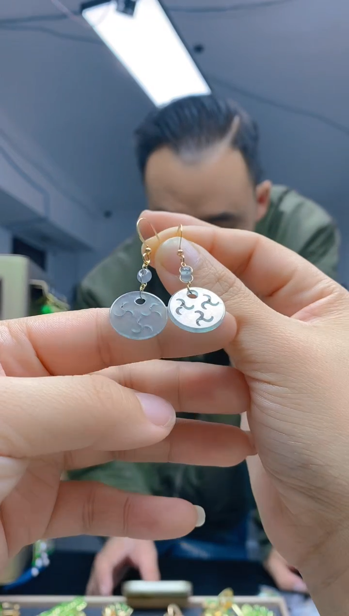 【闪购商品】翡翠耳饰合金283翡翠耳钩