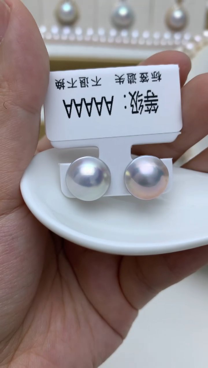 耳饰拼合珍珠（马贝珠）银S925镶嵌q39 