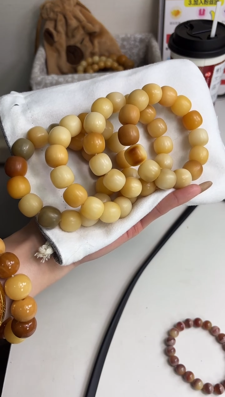 手串菩提根/象牙果沐a100黄油芝士干磨桶珠15*16mm手串随机
