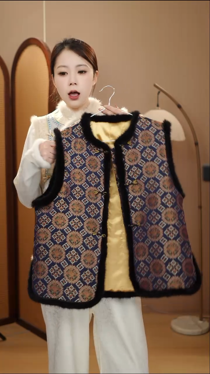 灵芝宝相夹棉马甲  