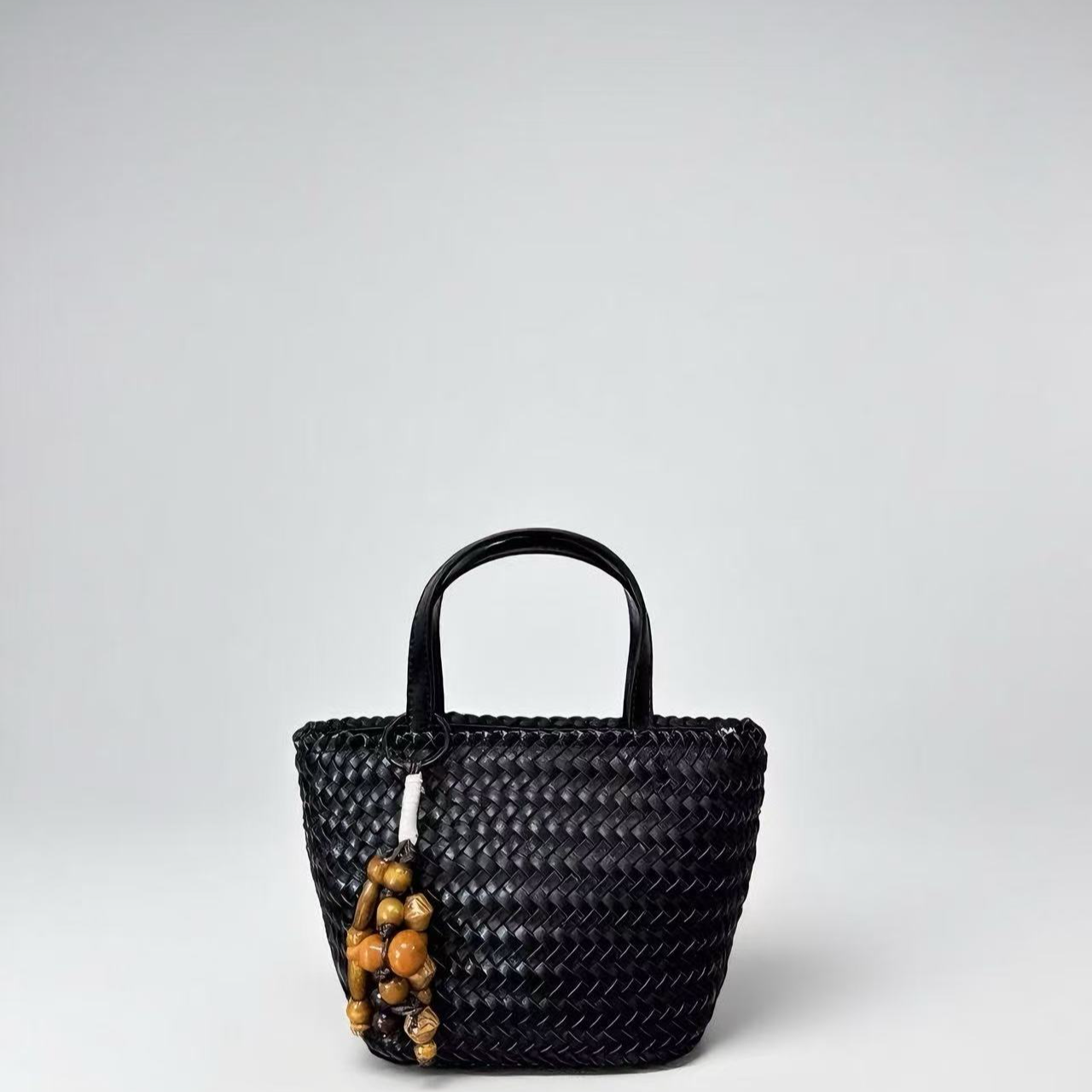 佑一【RAIN.CUN】SD-6009-手工编黑轻奢时尚百搭气质女包