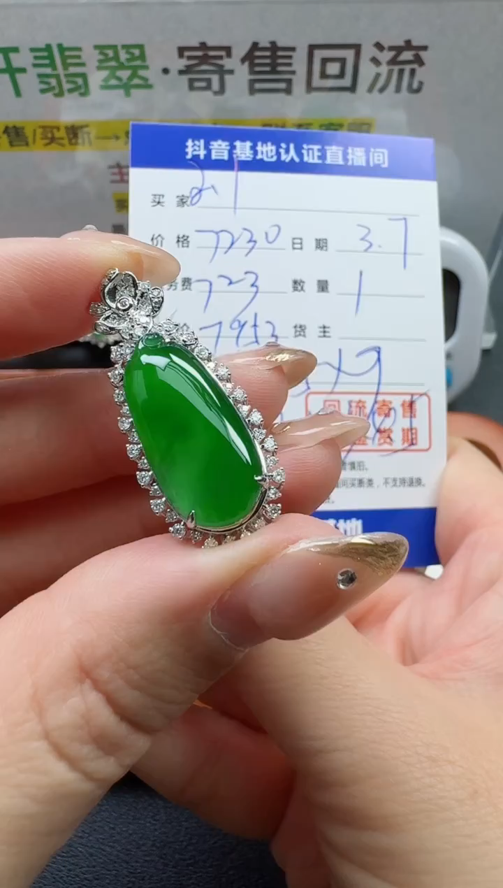 【闪购商品】翡翠颈饰18K金镶嵌寄售回流，不退不换