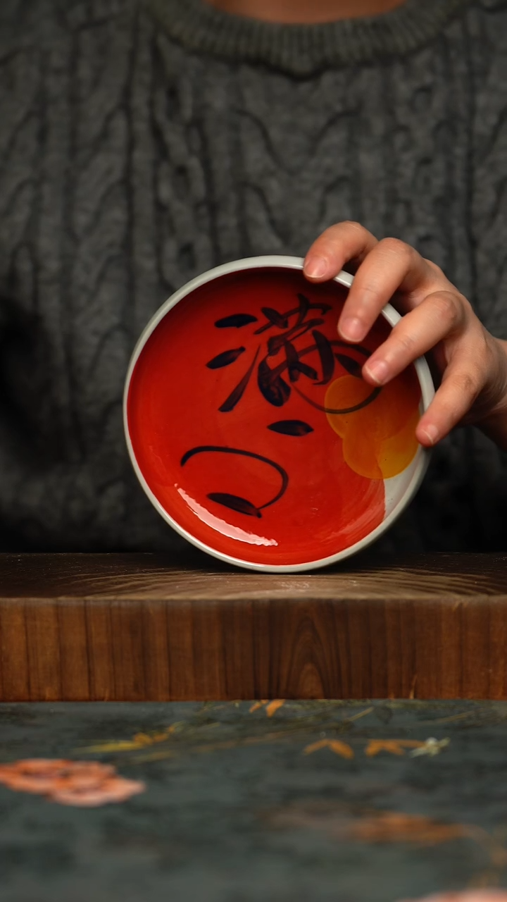 瓷片釉下彩手工手绘同款陶器