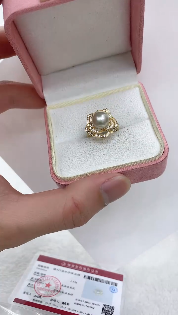 【闪购商品】海水珍珠戒指银S925镶嵌海水珍珠戒指