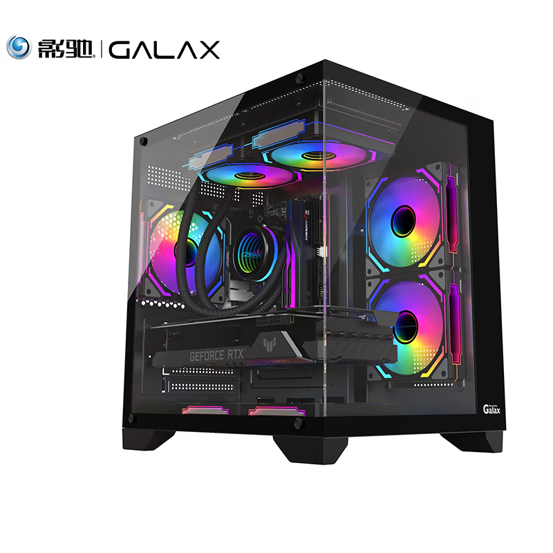 影驰 方舟 matx无立柱海景房 全景钢化侧透 电脑机箱台式水冷机箱