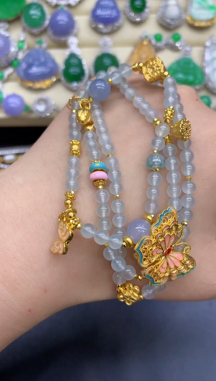 颈饰足金镶嵌翡翠427-中国好珍宝