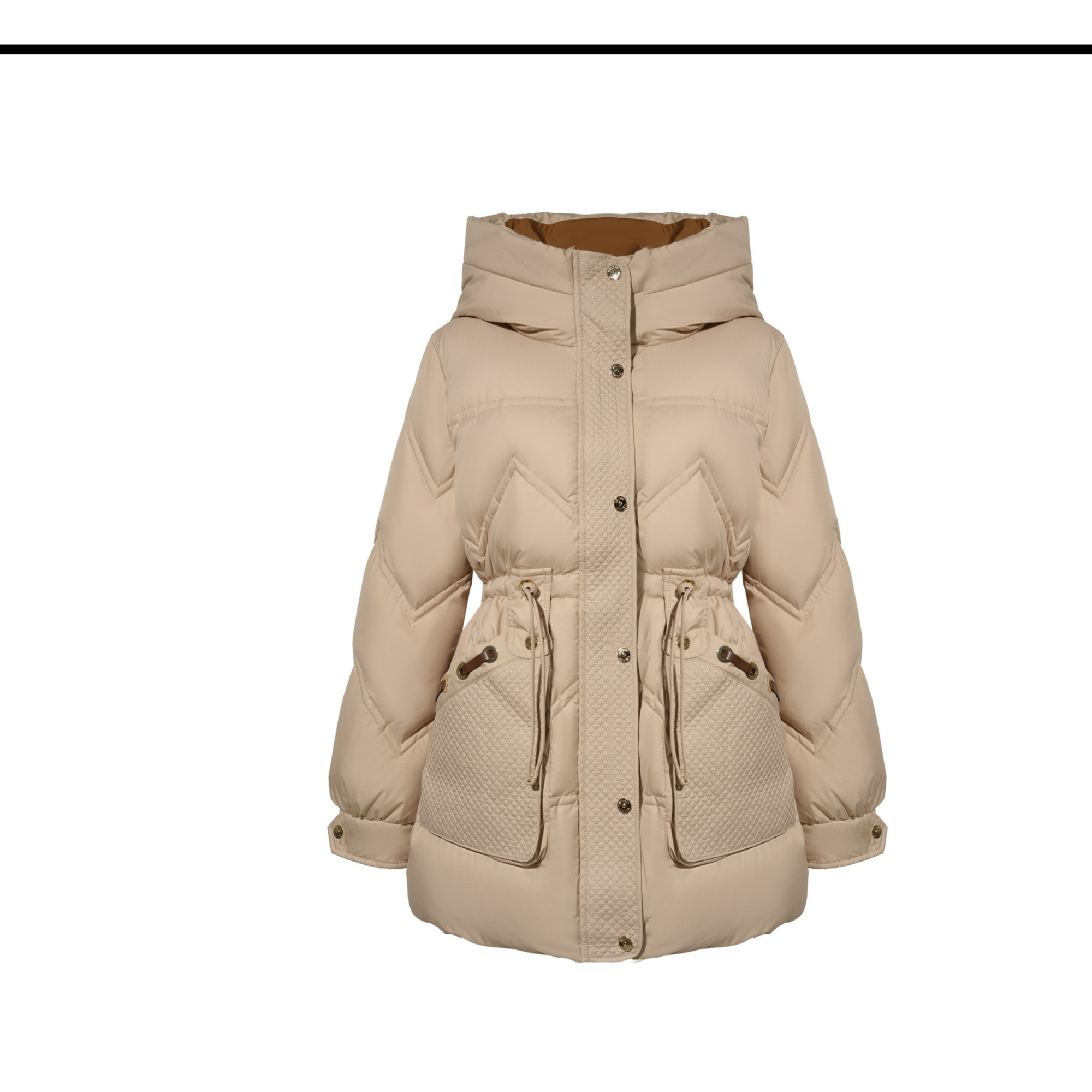 YT037 【假一赔三】白鸭绒 90% 立领连帽气质短款羽绒服YS-1325卡其