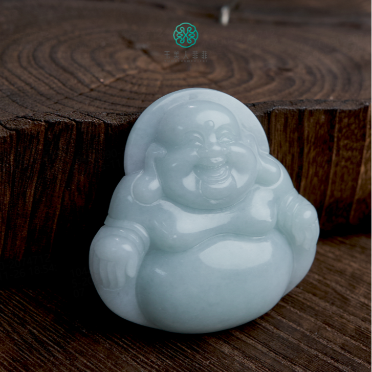 石惑珠宝%翡翠佛公吊坠约50*50mm%多样性发一