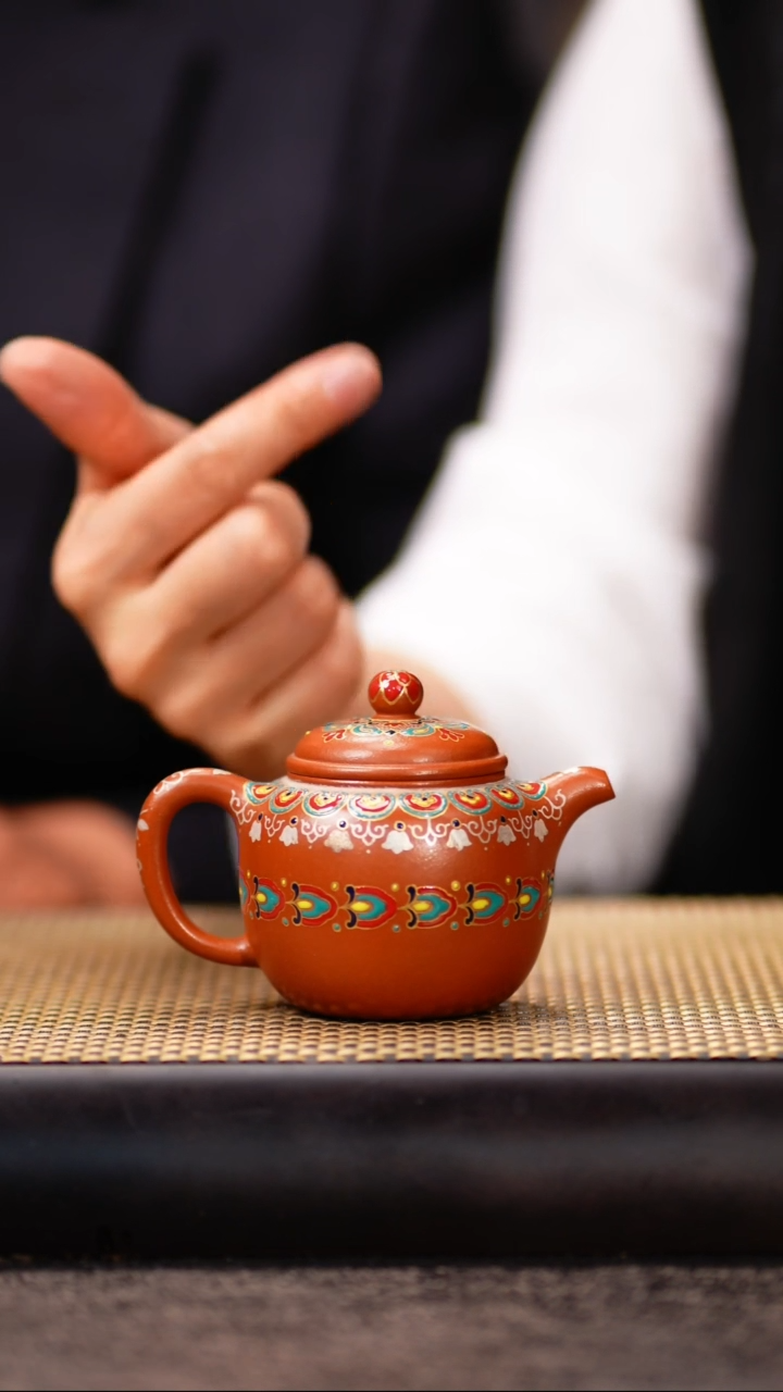 YHY78朱泥珐琅匏樽