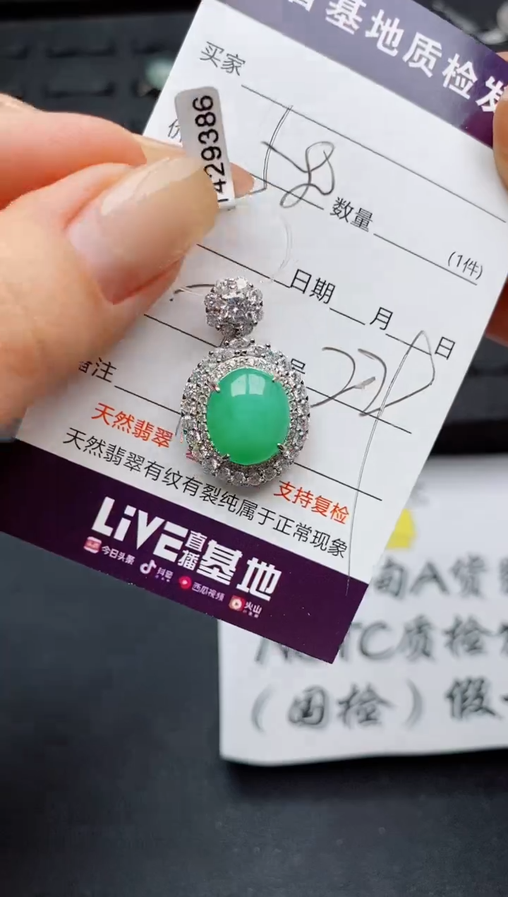 翡翠银S925镶嵌颈饰.............